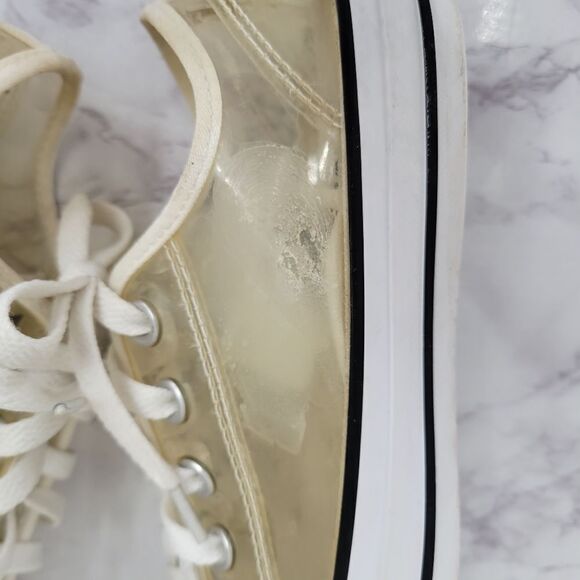 Converse Clear Plastic PVC Sneakers Women's Size 7 - Picture 5 of 14
